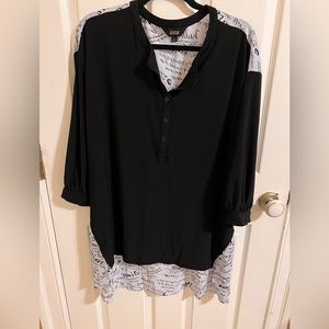 Blouse, slim factor, size L, white and black.
